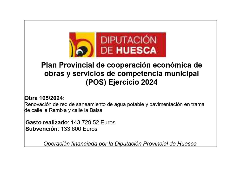 Imagen Plan Provincial de cooperación económica de obras y servicios de competencia municipal (POS) Ejercicio 2024