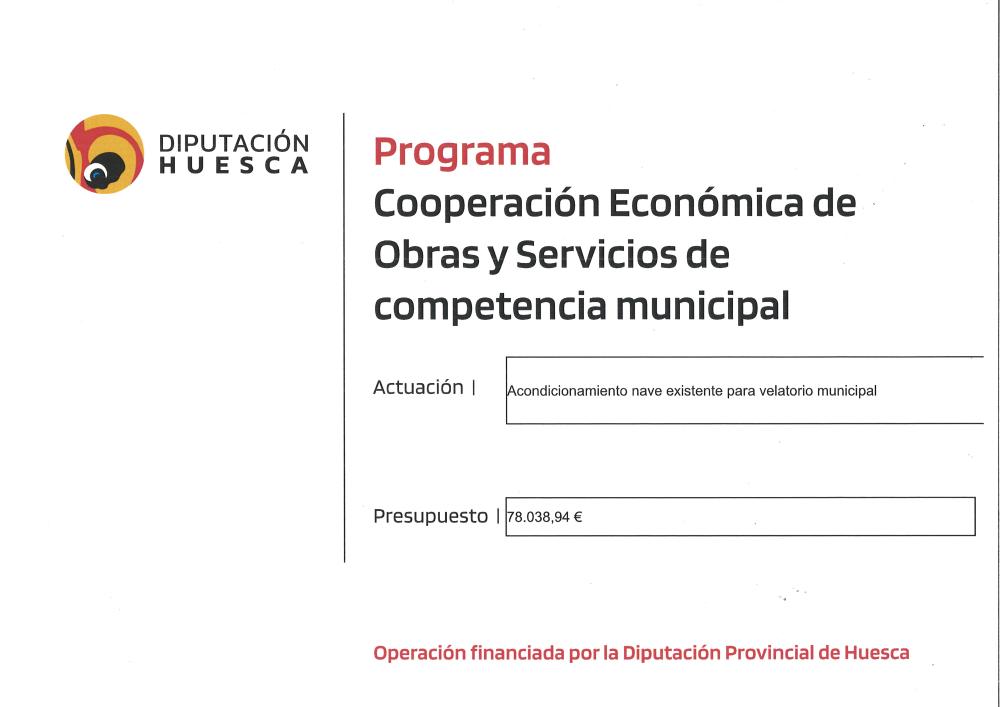 Imagen Contratación de personal para el condicionamiento de nave existente para velatorio municipal