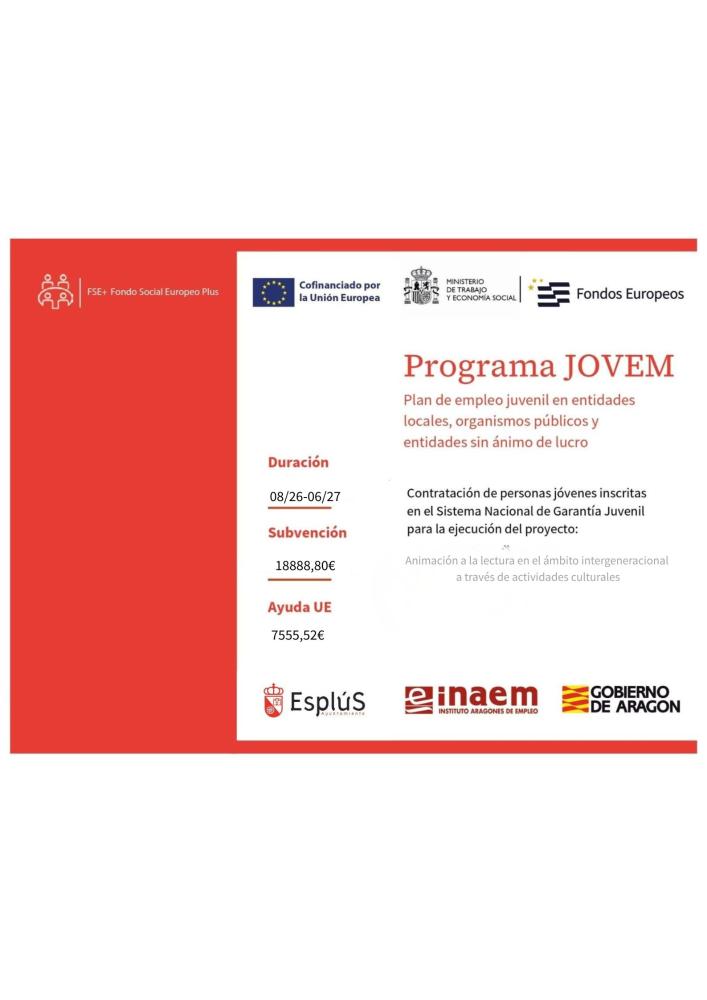 Imagen Contratación de Auxiliar de Biblioteca a través de Programa JOVEM