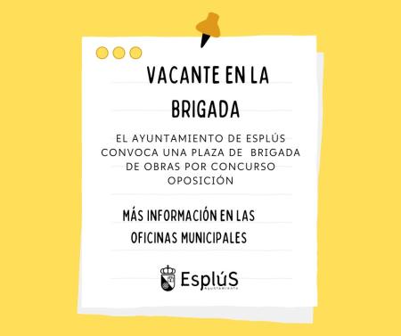 Imagen Vacante en la brigada de obras